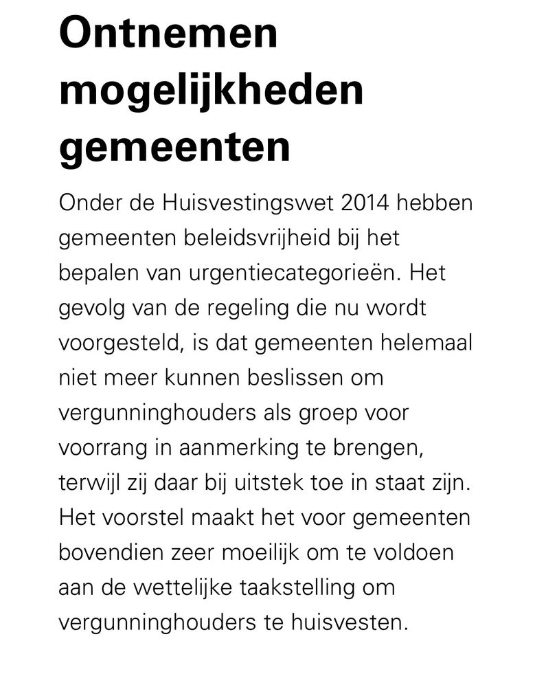 Ontnemen mogelijkheden gemeenten 