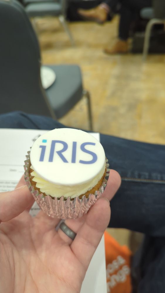 A cupcake with IRIS on