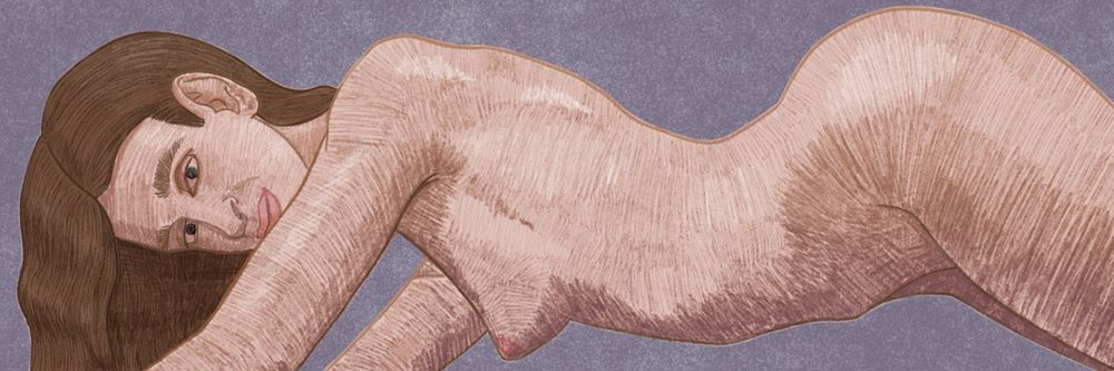 a profile banner image of Luna in an arched pose