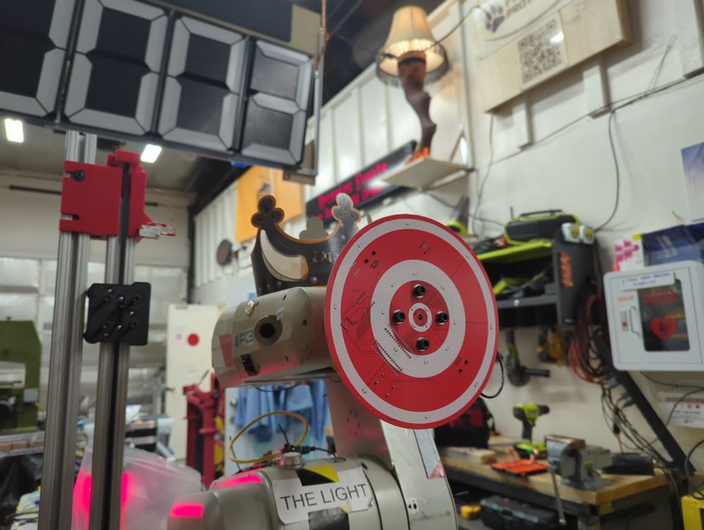 Our robot arm contraption has a new target