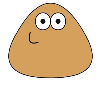 pou the soft edge light brown triangle with the stupid smile