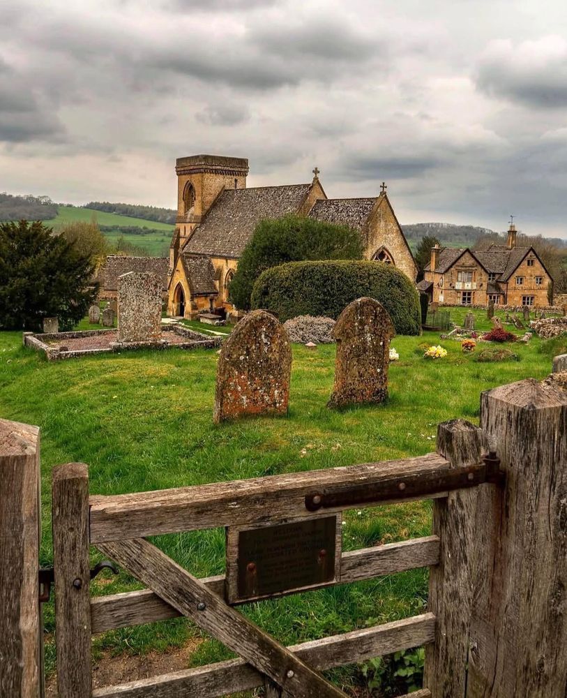 Ancient, rural English churchyard.