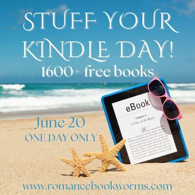 1600 free romance books. Image of kindle on the beach 