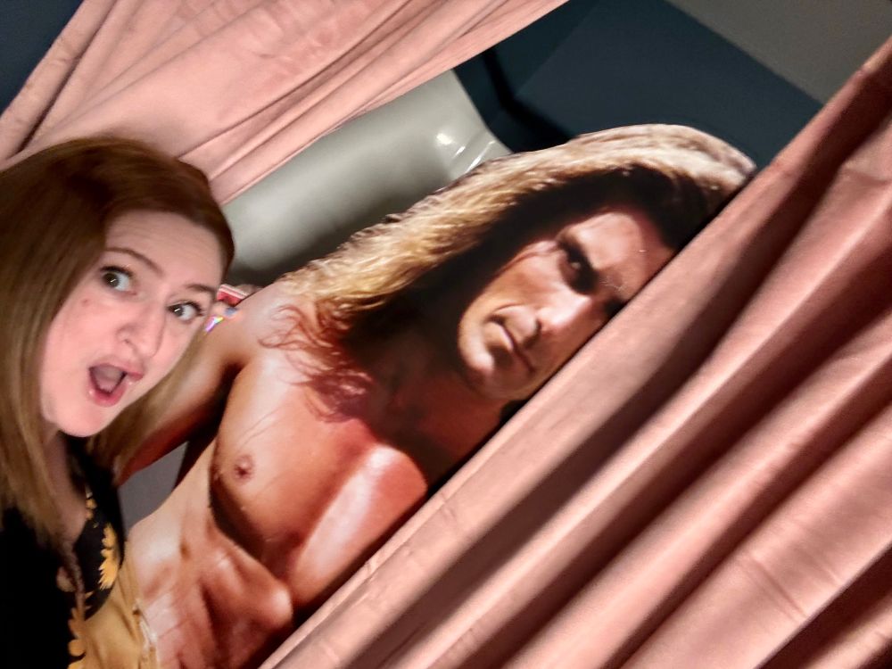 Fabio and I having a moment in the bathroom