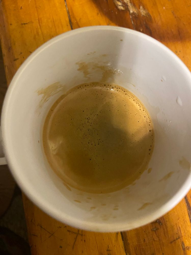 the same cup after a sip was taken