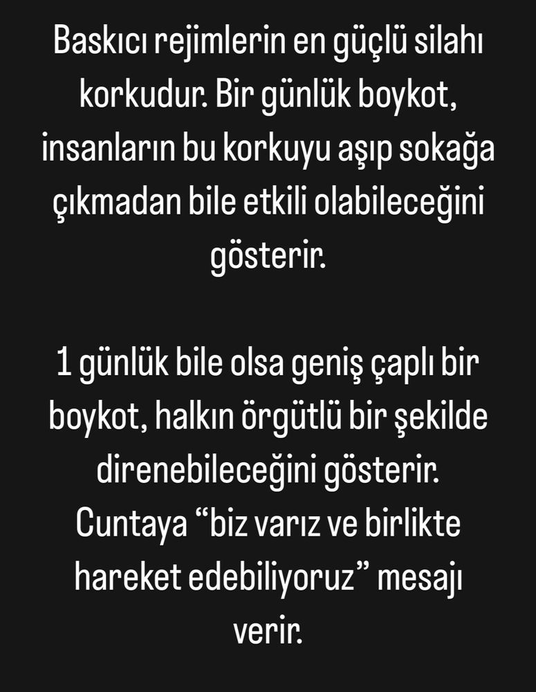 1 günlük boykot neden ? 