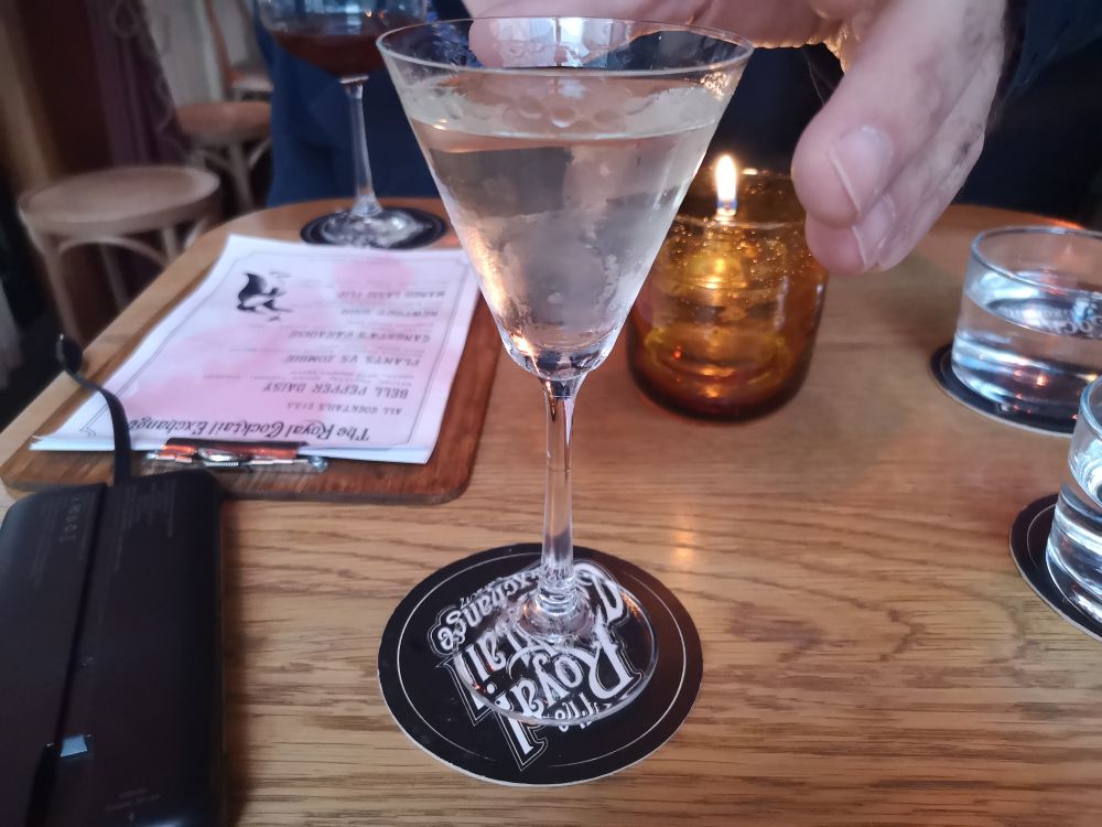 A photo of a vesper from The Royal Cocktail Exchange.