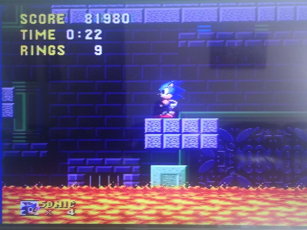 Screenshot of Marble Zone from Sonic the Hedgehog.
