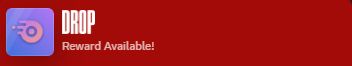 A discord advertisement popup in a bright red shade, easy to grab anyone's attention. The banner presents nothing but the text "DROP" in bold letters and "Reward Available" in smaller letters below.