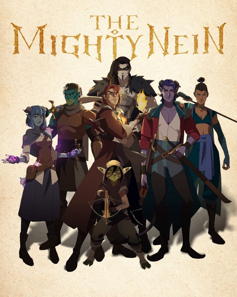 The Mighty Nein group artwork from the Amazon Prime adaptation of Critical Role’s campaign 2.
