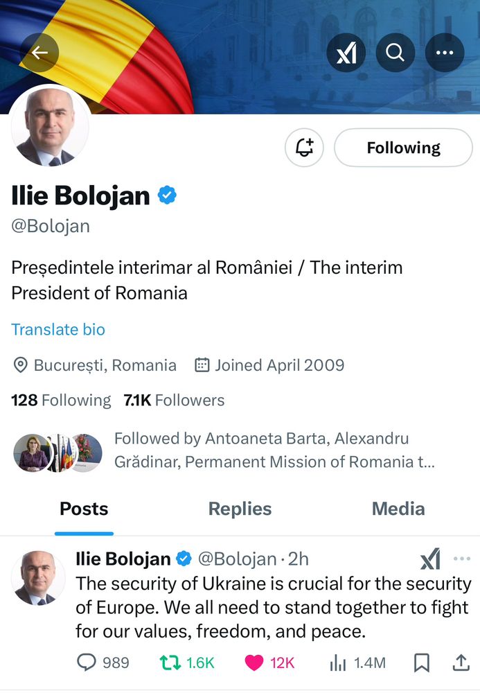 Romanian interim President on Ukraine today