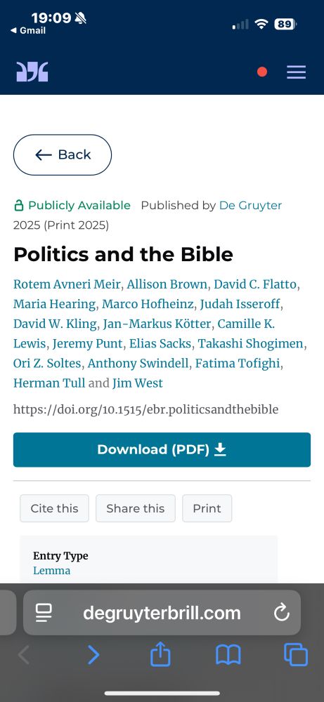 Politics and the Bible. A list of authors of this lengthy article. Maria Hearing is the fourth name 
