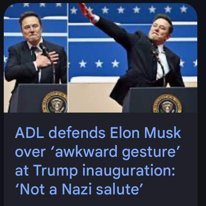 Elon Musk on Inauguration Day AND Martin Luther King, Jr. Day giving a “gesture” that sure does look like a n@z! Salute 