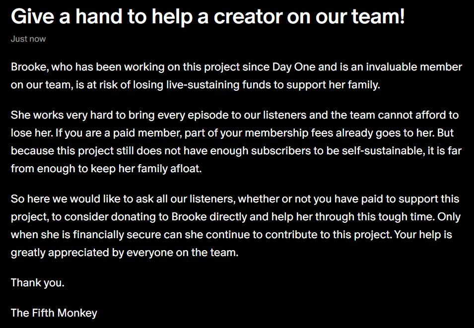 Brooke is part of the team to bring Journey to the West - an audio drama series to our listeners. Please help her.