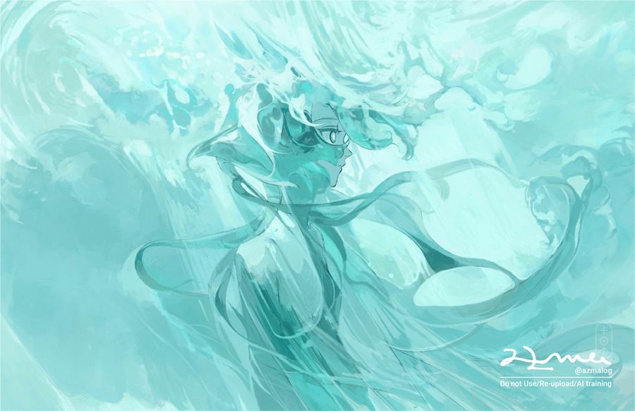 浅瀬の砕ける波のイラスト