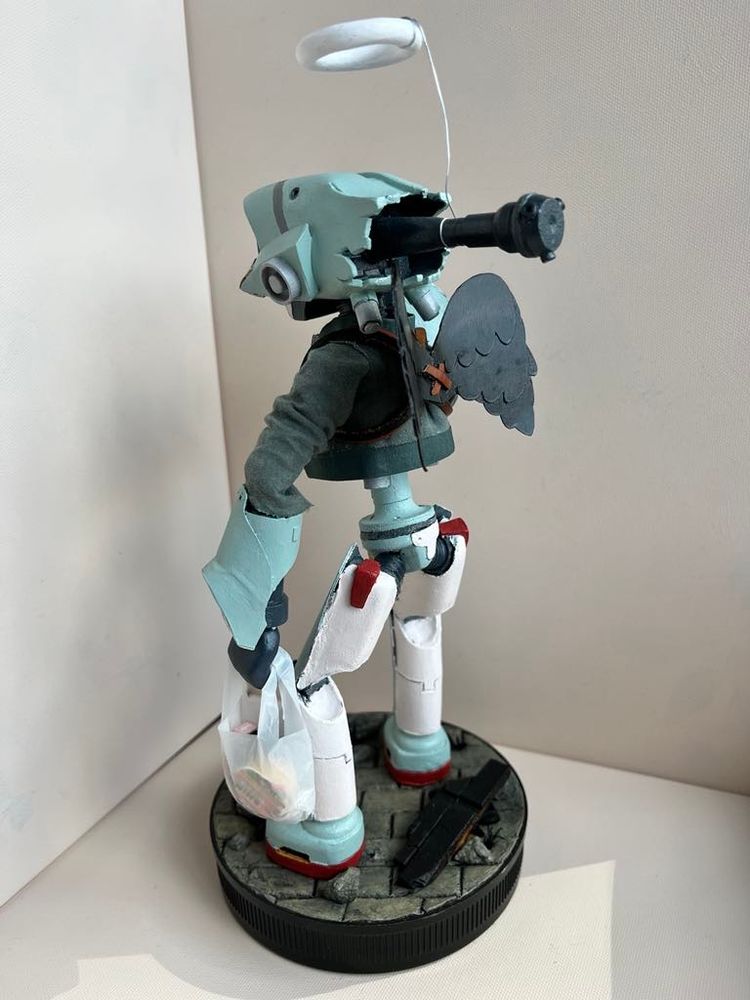 A 1:10 scale model of Canti from FLCL. 3/4 view from the back