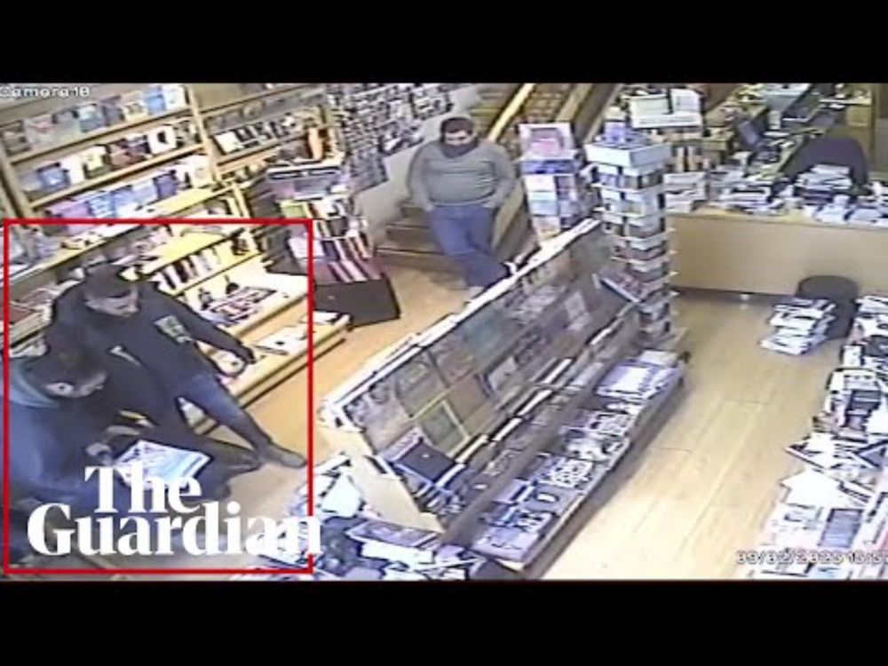 CCTV shows Israeli police raiding Jerusalem bookshop