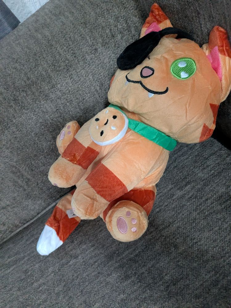 Bagel (cat) plush on my couch