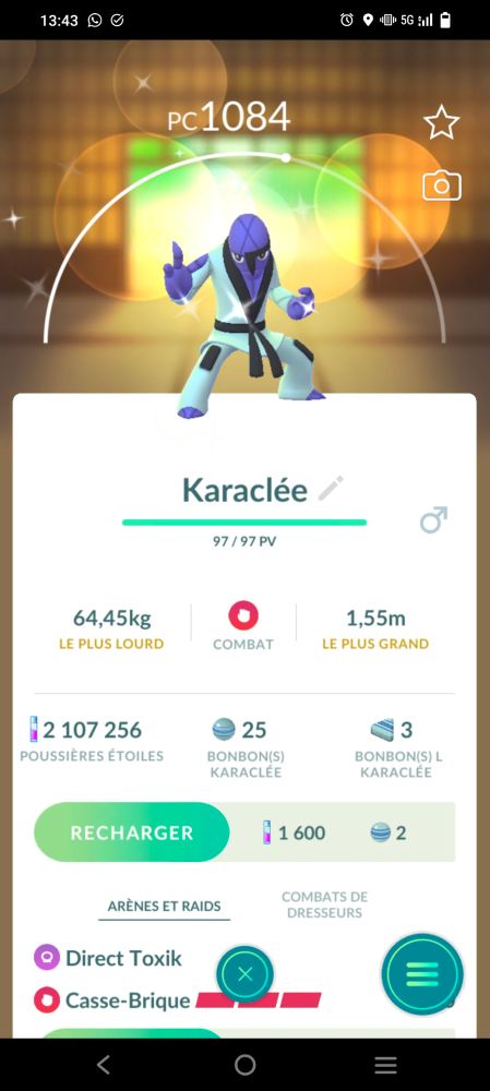 Shiny Sawk on Pokémon Go