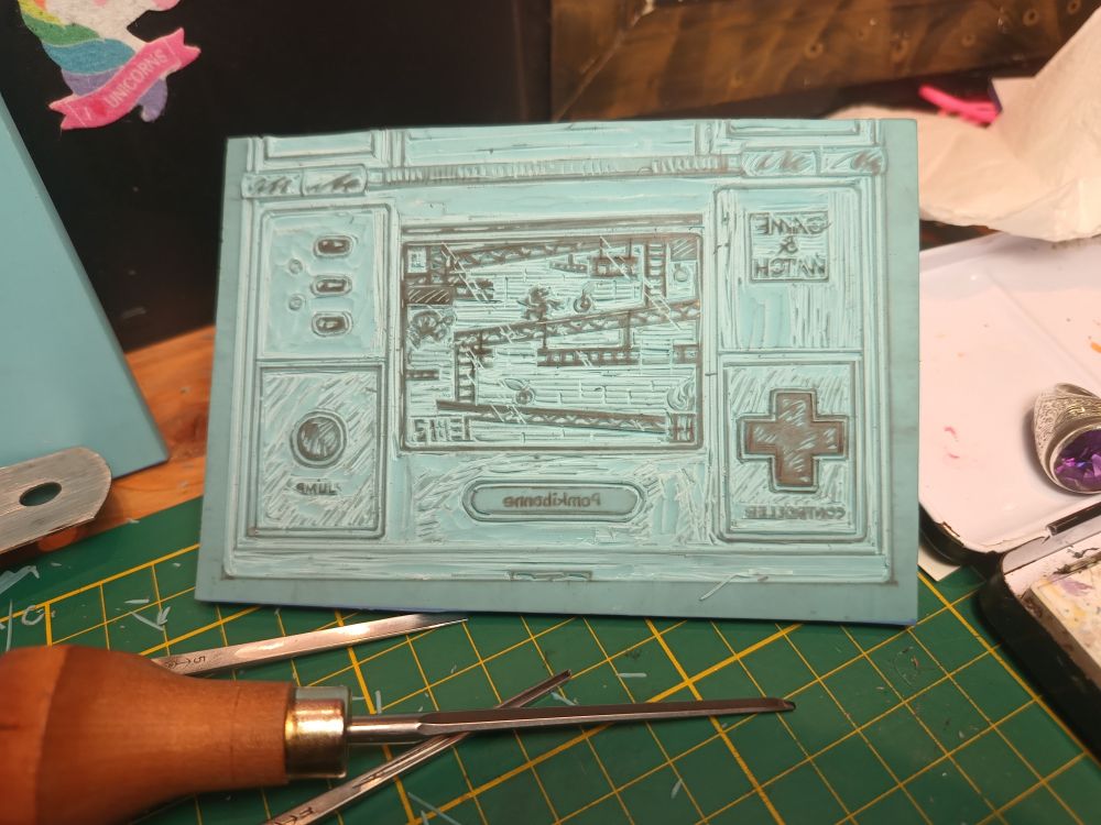 Atelier Tisch mit vinylschnittplatte donkey Kong DK 52 Konsole