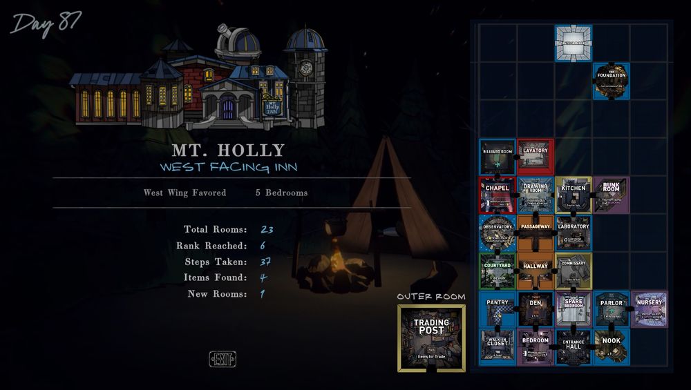 Mt. Holly West Facing Inn from the game Blue Prince