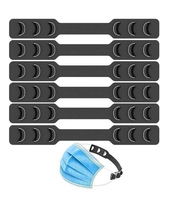 A picture of face mask straps that hold a facemask behind the head. Perfect for giving your ears a break.