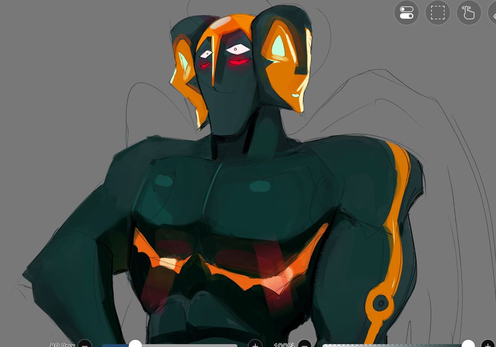 Render practice of a three faced angel with attitude 