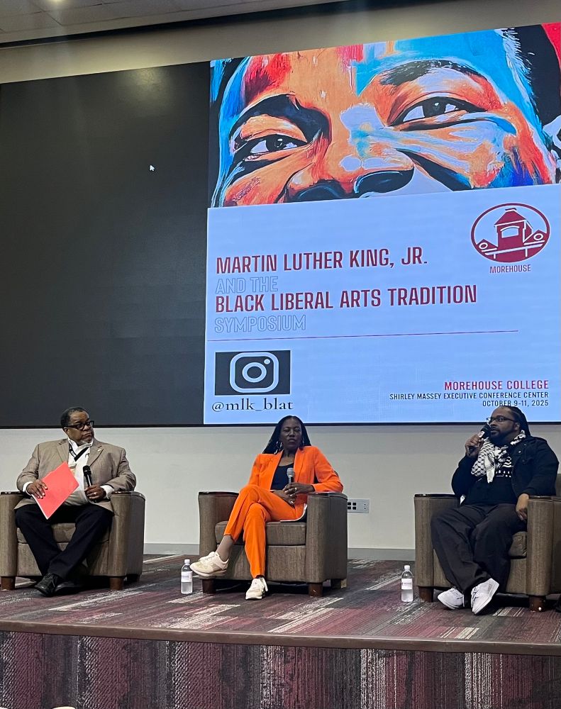 Crystal Sanders, Josh Myers, and Charles McKinney at Morehouse.