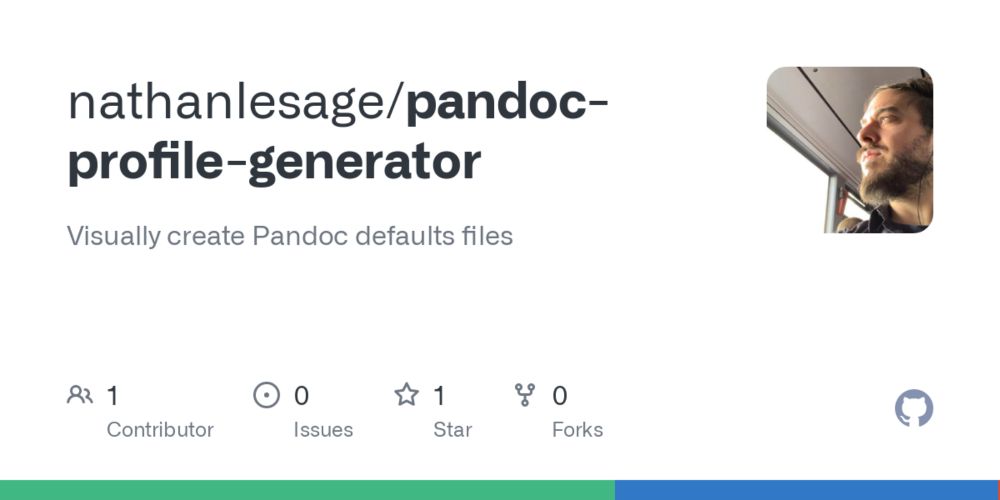 GitHub - nathanlesage/pandoc-profile-generator: Visually create Pandoc defaults files