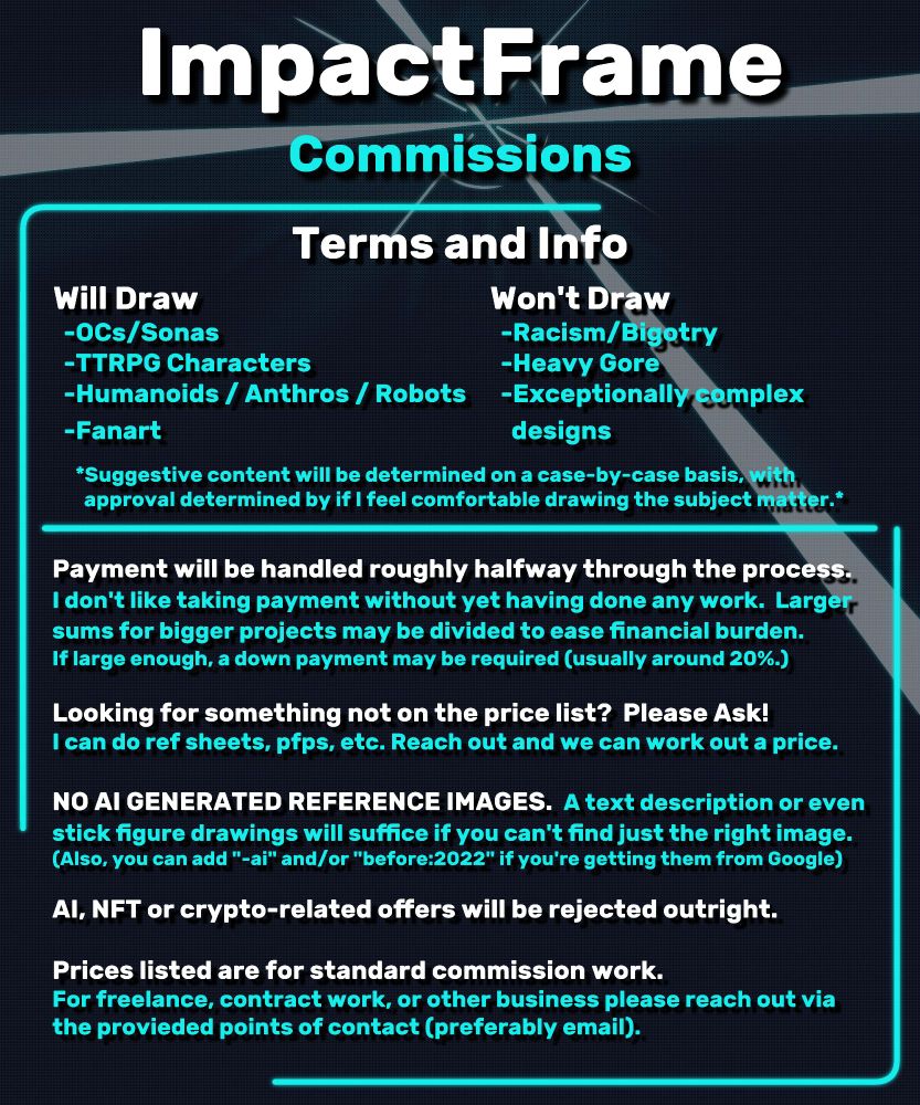 Terms and conditions for commissions.