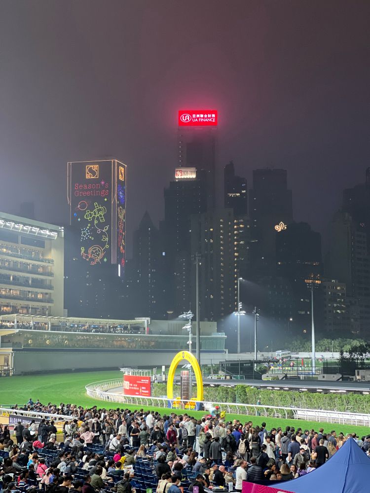 Happy Valley, le champ de course, et la ville vue de loin.
