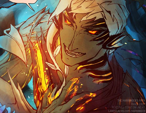 Comic panel crop showing Trahearne mockingly addressing Malyck off-camera.