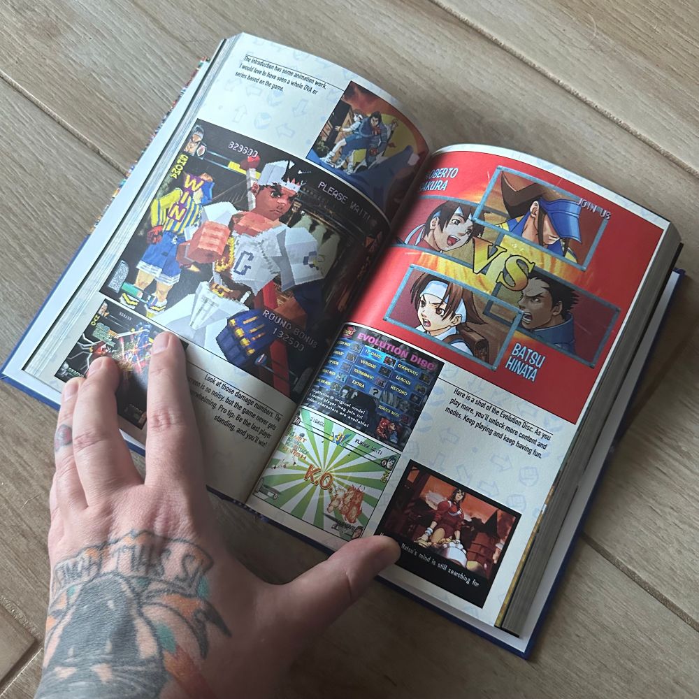 Interior of a book featuring coverage of PlayStation games. 