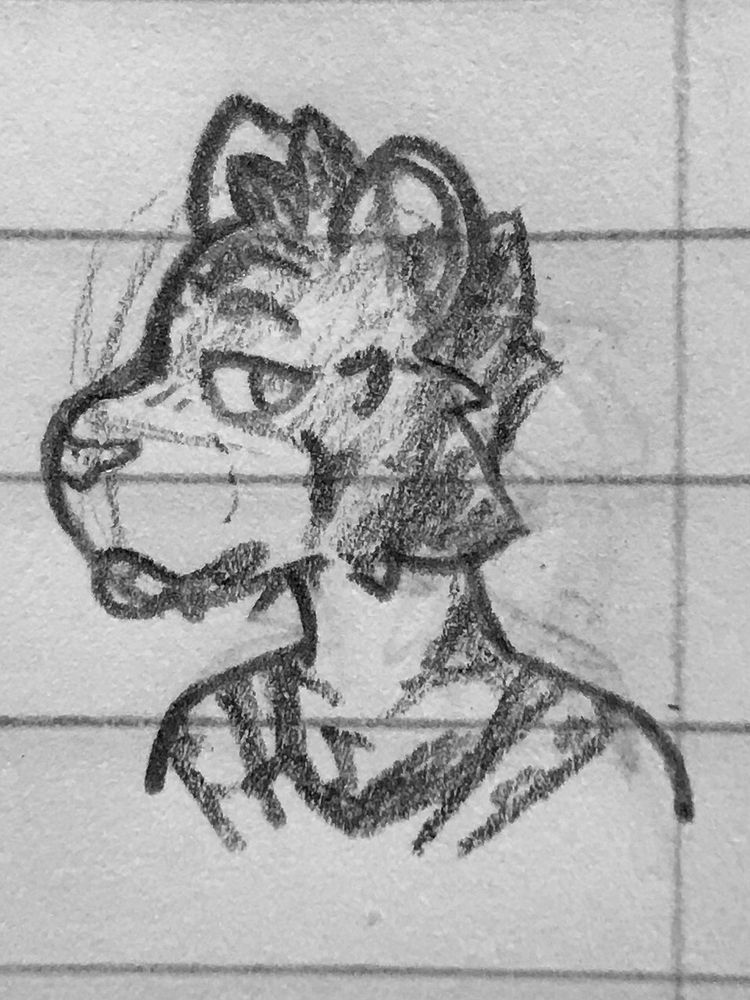 Drawing of an anthro tiger sticking her tongue out 