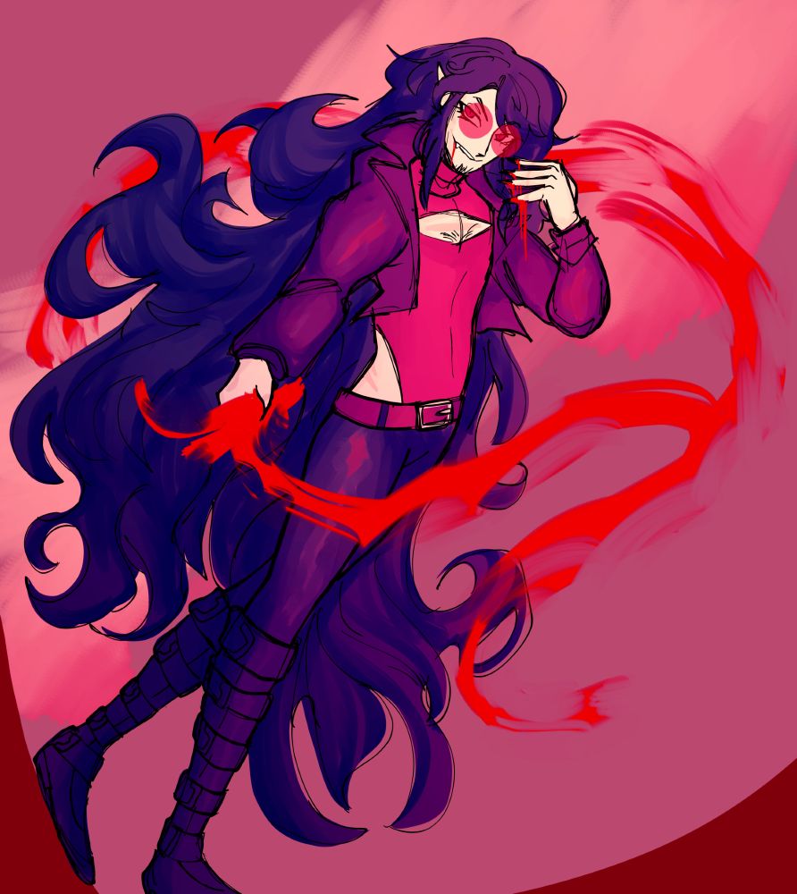 fullbody drawing of a vampire man