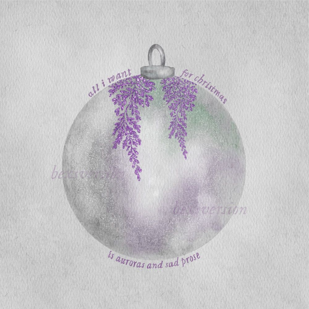 a hand drawn watercolor christmas bauble inspired by the lakes by taylor swift, drawn by bexsversion