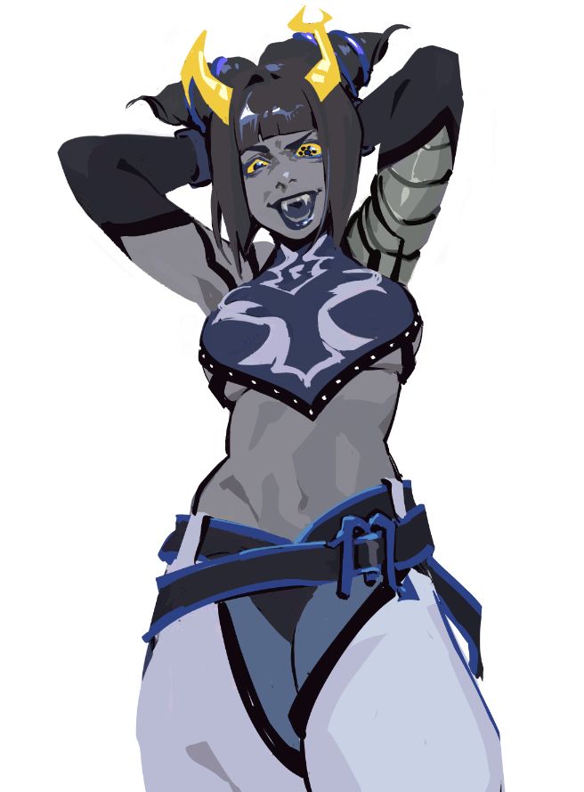 Vriska serket from Homestuck and Juri Han from street fighter in a single character. Kind of like if they fused in dragonball.