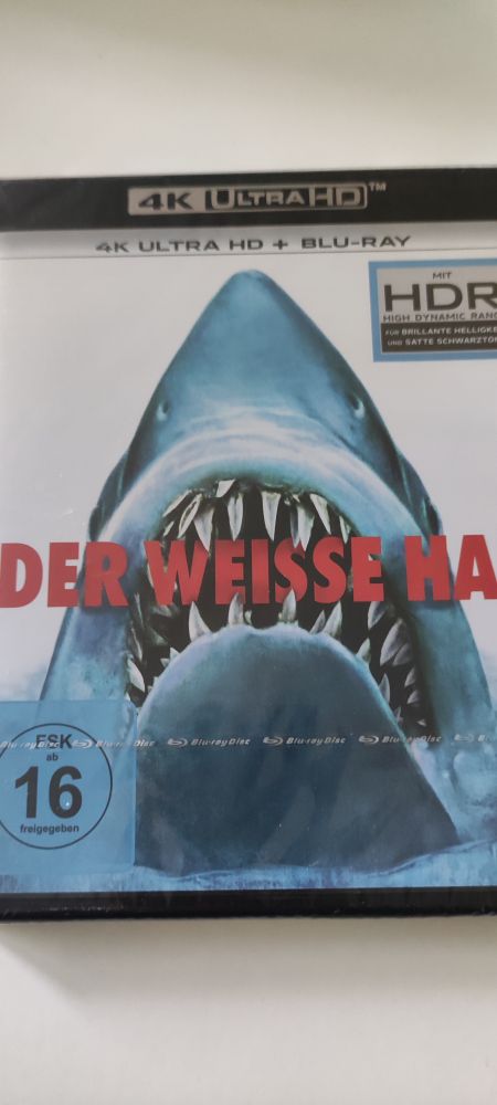 Cover der UHD Version von Der weisse Hai. 