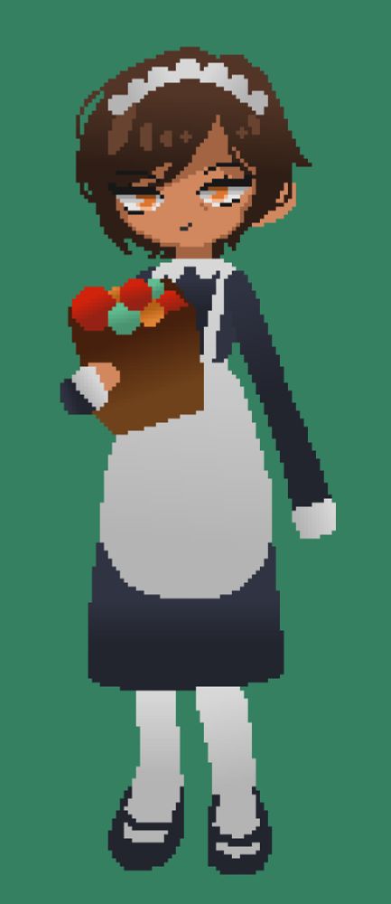 リンバスカンパニーのウーティスがメイド服を着ているファンアート