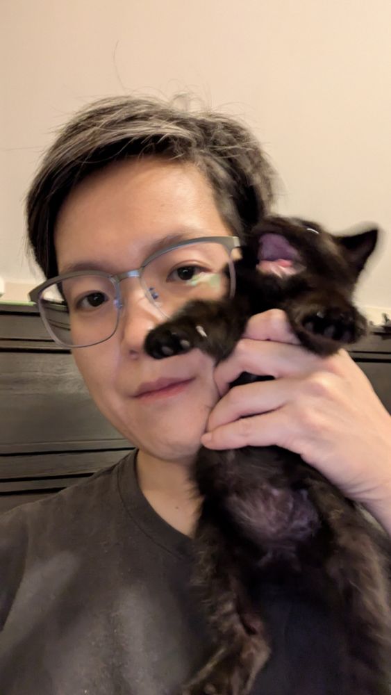I am holding Vivi, the black kitten next to my face. His mouth is wide open and his head is thrown back. He is slightly blurry. He is screaming. He is all of us.