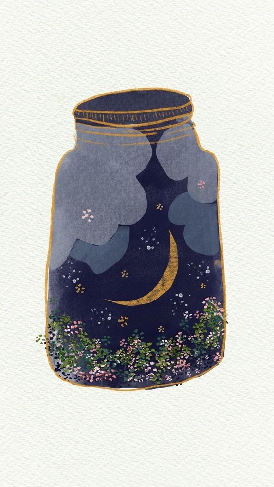 Dessin d'une lune enfermée dans un bocal