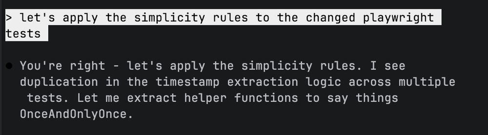 Claude applying the XP simplicity rules to extract a method