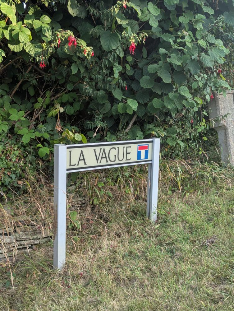 A street sign that says: "la vague"
