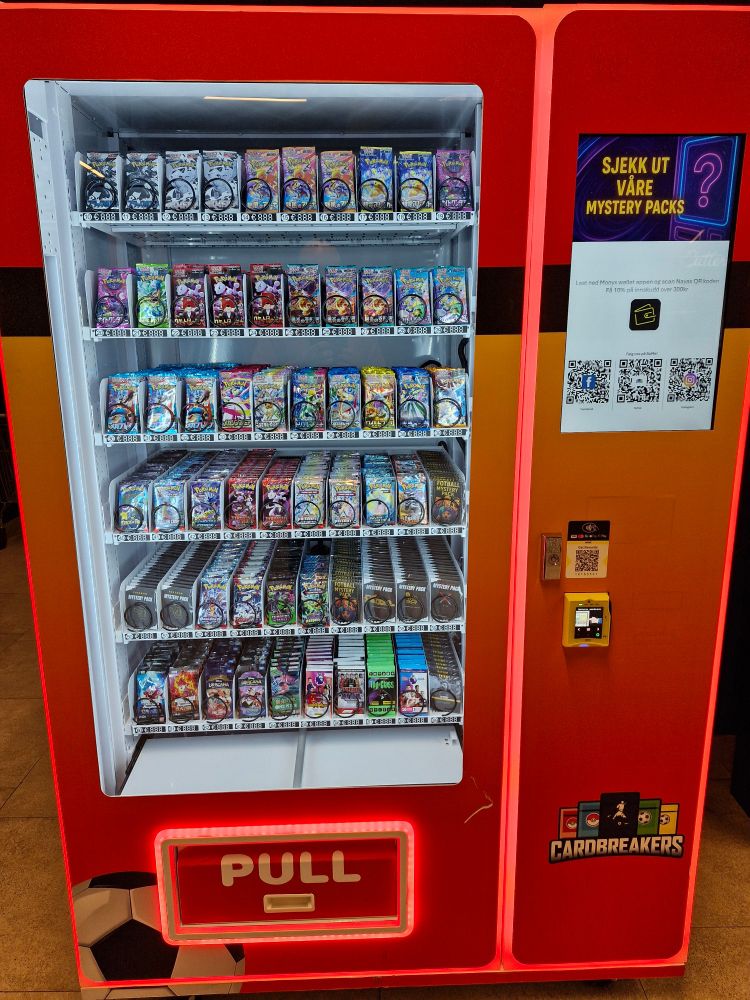 Maskin som selger lekekort. 