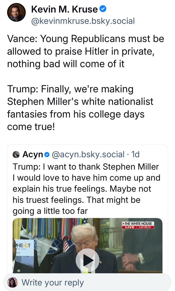 Trump acknowledges Stephen Miller’s views are nuts.  