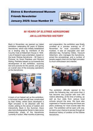 Front page of the Friends Newsletter
