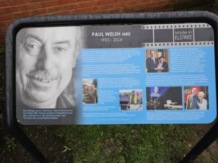 Plaque dedicated to Paul Welsh in Borehamwood
