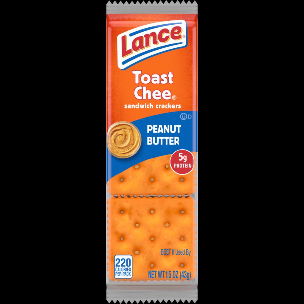 Image of Lance brand Toast Chee cheese and peanut butter sandwich crackers