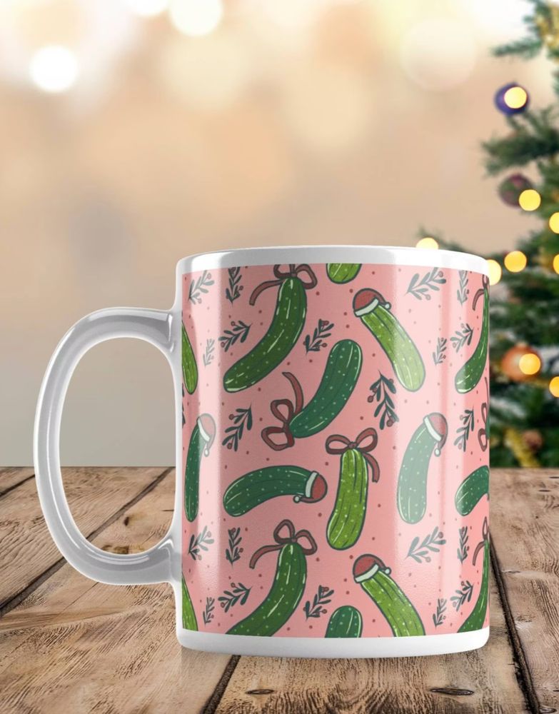 Christmas Dill Pickles Coffee Mug - Great Gift Idea for Pickle Lovers