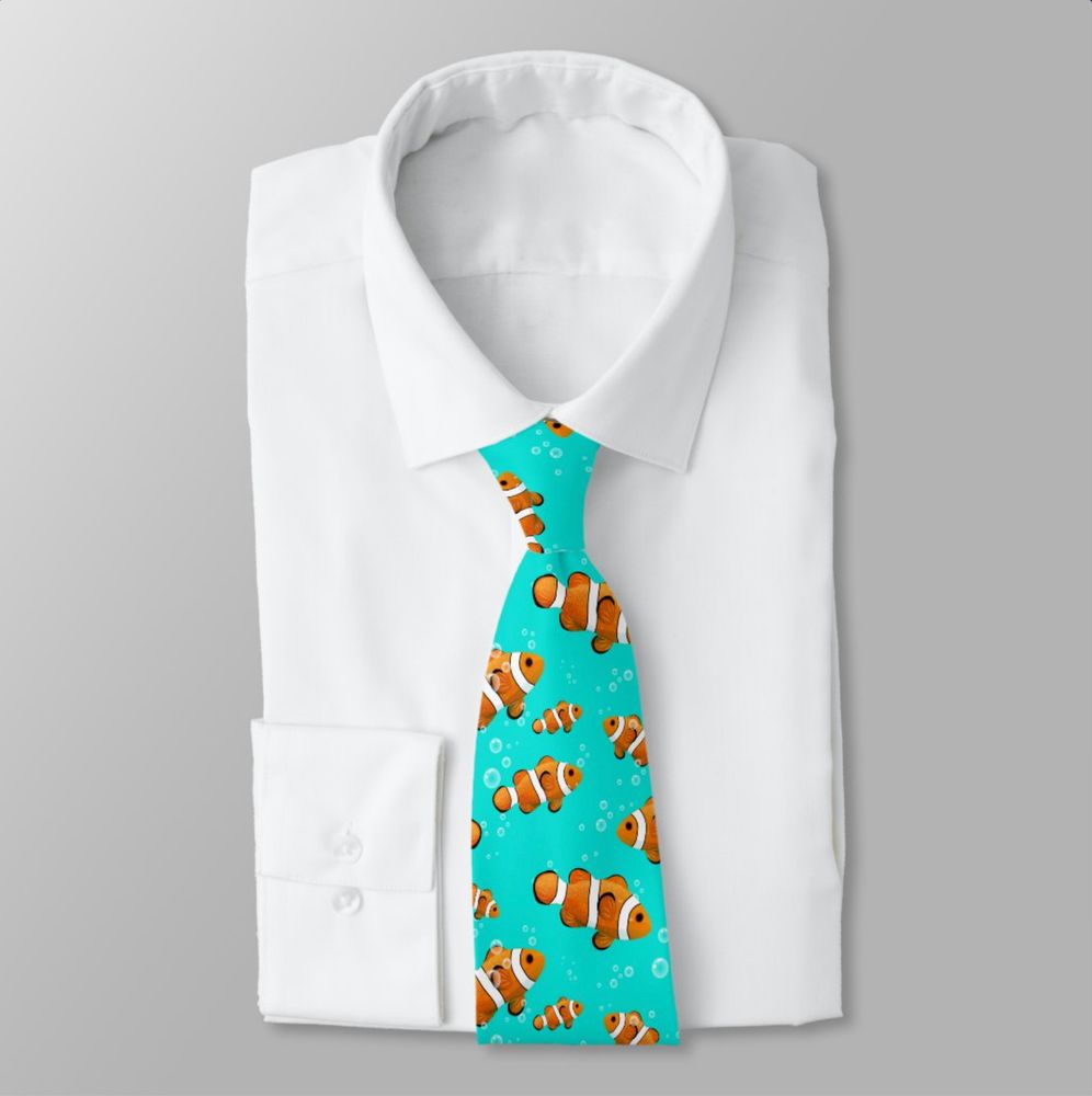 Clownfish patterned tie from Zazzle